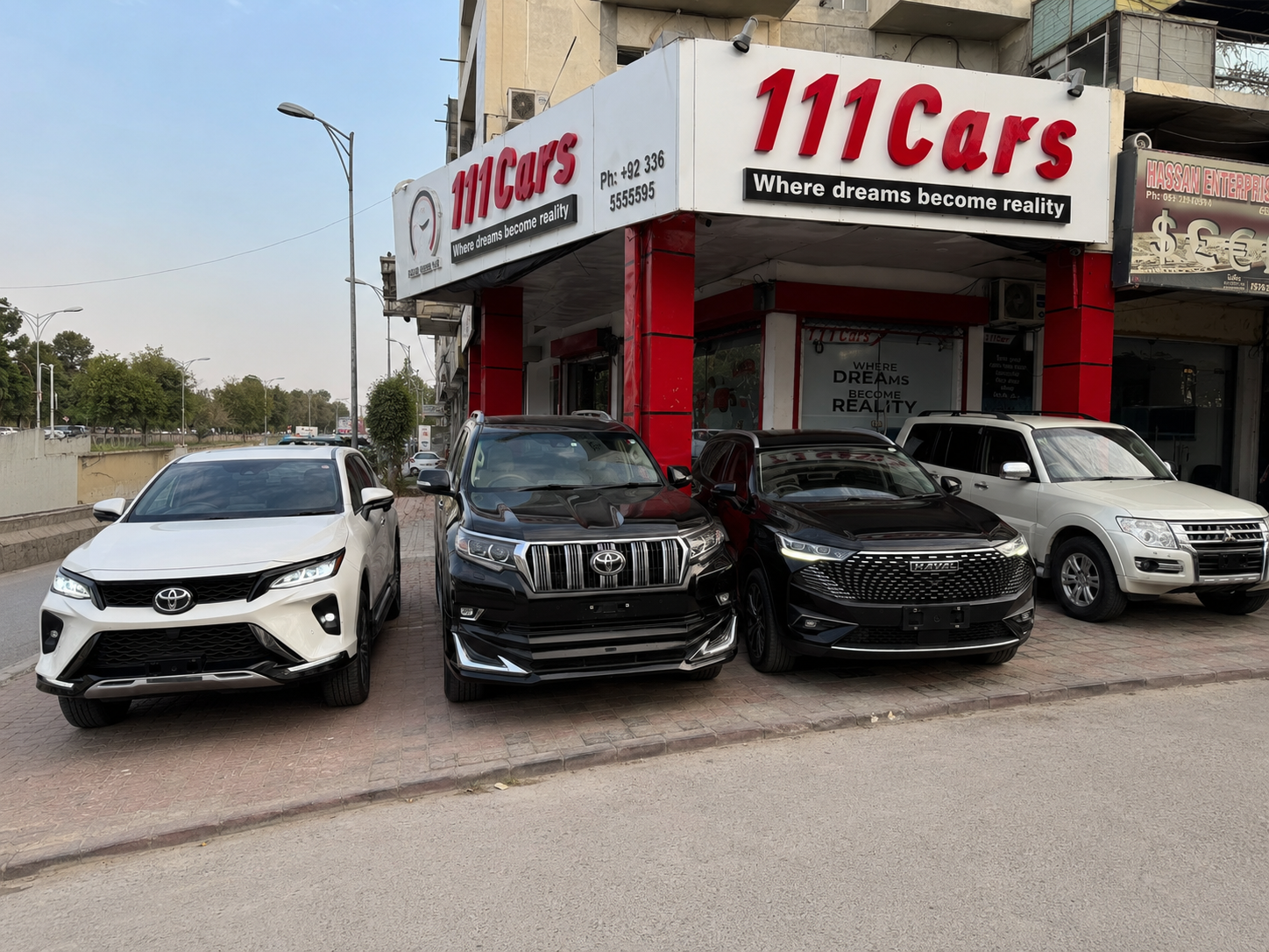 111 Cars showroom exterior