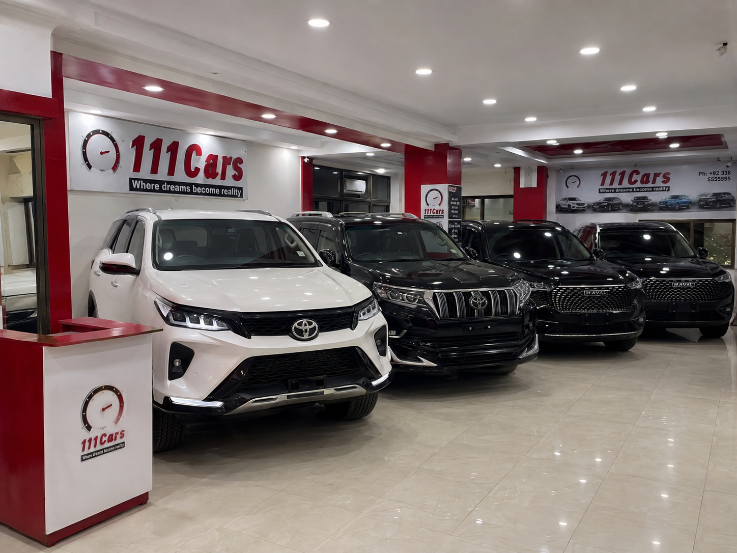 Inside the 111 Cars showroom