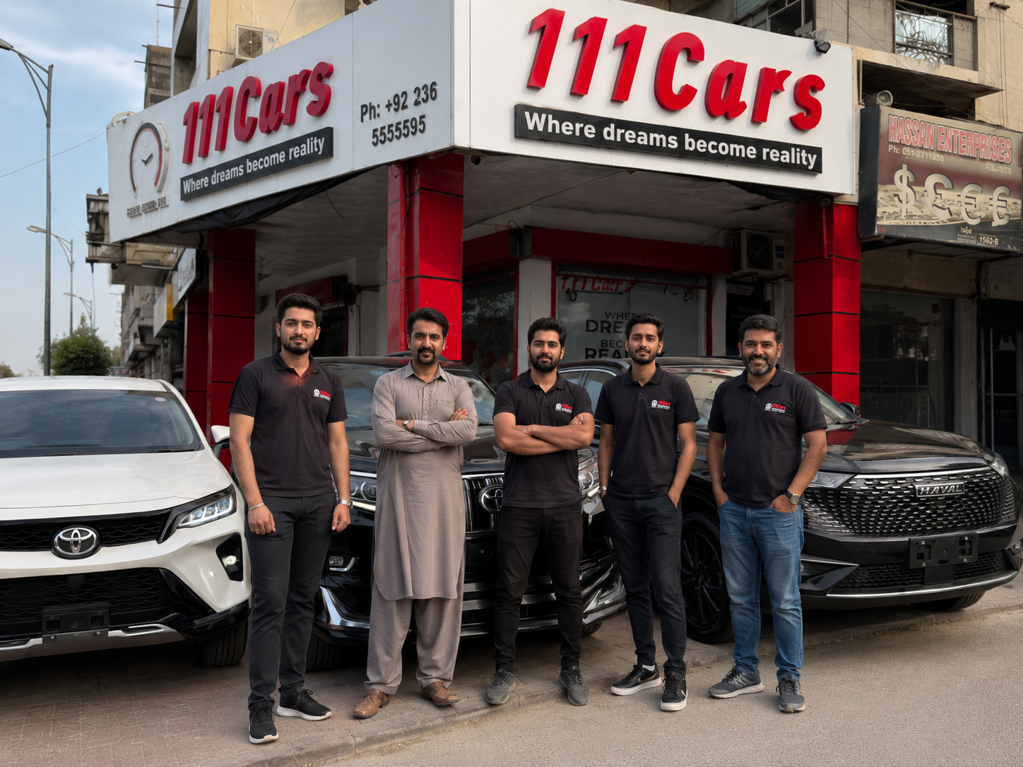 111 Cars dealership team
